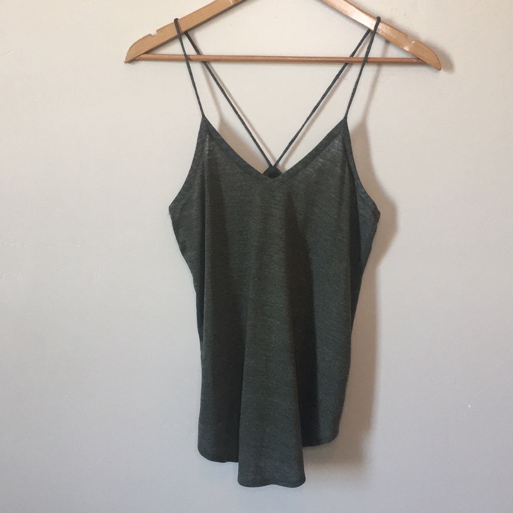 Chaser | Racerback Cami Tank Top Burnout V Neck M